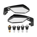 X AUTOHAUX バイク ミラー サイドミラー バックミラー 8mm 10mm 左右セット 360度調整 リアビューサイドミラー ユニバーサル 黒