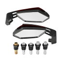X AUTOHAUX バイク ミラー サイドミラー バックミラー 8mm 10mm 左右セット 360度調整 リアビューサイドミラー ユニバーサル レッド