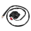 X AUTOHAUX オートバイのハンドルバー制御ホーンスタートスイッチボタン コネクタ付き アルミニウム合金 ブラック 22mm 1個