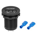F FIERCE CYCLE LLEDパネル電圧計 いくつかの取り付け部品 車の電圧計 ブルー オートバイの電圧計 車内温度電圧計 DC12V24V LEDライ...