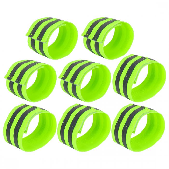 uxcell 反射バンド 手首足首用 高い視認性 ナイトサイクリングライディング リフレクターテープストラップブレスレット グリーン 8個