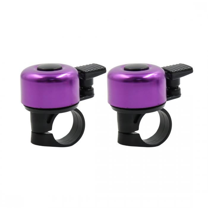 【期間限定10%OFF】uxcell 自転車ベル アルミニウム合金製 パープル 自転車のリングアラーム 22mmハンドルバー径 2個入り