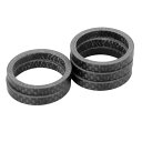 X AUTOHAUX ヘッドセットスペーサー 5mm カーボンファイバーハンドルバーステムスペーサー 適合28.6mmステム MTBマウンテンロードバイク自転車サイクリング用 マットブラック 5個