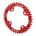 X AUTOHAUX チェーンリングクランクセットツースプレート 自転車 バイク 丸型 狭い 広い 4穴 アルミニウム合金 104mm 赤 40T