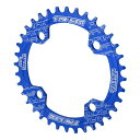 X AUTOHAUX チェーンリングクランクセットツースプレート 自転車 バイク 丸型 狭い 広い 4穴 アルミニウム合金 104mm 青 36t