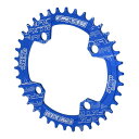 X AUTOHAUX チェーンリングクランクセットツースプレート 自転車 バイク 丸型 狭い 広い 4穴 アルミニウム合金 104mm 青 38t