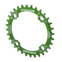 X AUTOHAUX チェーンリングクランクセットツースプレート 自転車 バイク 丸型 狭い 広い 4穴 アルミニウム合金 104mm 緑 32t