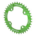 X AUTOHAUX チェーンリングクランクセットツースプレート 自転車 バイク 丸型 狭い 広い 4穴 アルミニウム合金 104mm 緑 38t