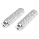 X AUTOHAUX アクスルリアフットペグフットレスト 100x28mm ユニバーサル BMX MTBバイク自転車 9.5mm車軸 1ペア シルバートーン