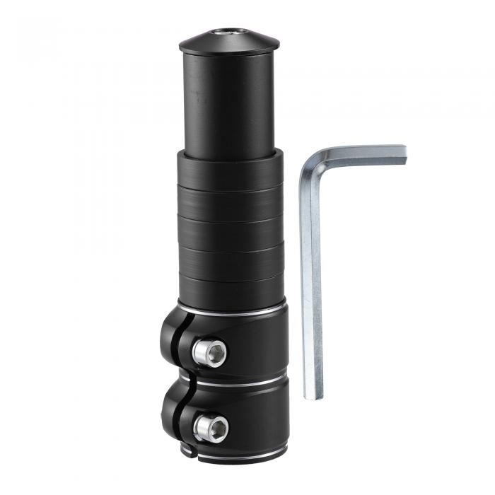 uxcell ライザーフォークステムエクステンダー ハンドルバー自転車部品 マウンテンバイク アルミニウム合金 138mm ブラック(4)