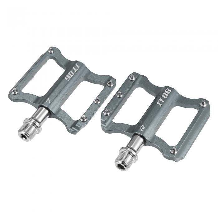 X AUTOHAUX 1ペアのアルミ合金製リアフットペグフラットペダルフットレスト　ユニバーサルな交換用品　チタンカラー　9/16インチのアクスルに適合　BMX MTB自転車用