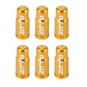 X AUTOHAUX タイヤバルブキャップ バルブステムキャップ ダストバルブキャップ アルミニウム合金 フレンチタイプ バイク用 6個入り 金色