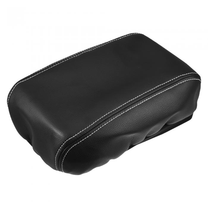 uxcell 車のアームレストボックスカバープロテクター 人口皮革 Subaruに対応 Foresterに対応 2013-2018 ブラック ホワイトステッチ付き