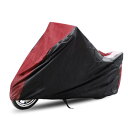 uxcell バイクカバー バイク車体カバー 大型 丈夫 厚手 180T 耐熱 防水 撥水 風飛び防止 UVカット 防埃 防雪 軽量 収納袋付き オートバイカバー カバー レッド ブラック XL