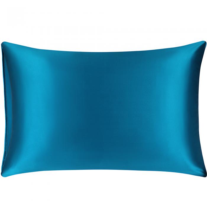 uxcell シルク枕カバー 100% 25匁 蚕糸 ピロケース 封筒 贅沢 ピローケース 1枚 美肌 美髪 両面シルクタイプ つるつる 両親と親友へギフト ブルー 50x90cm