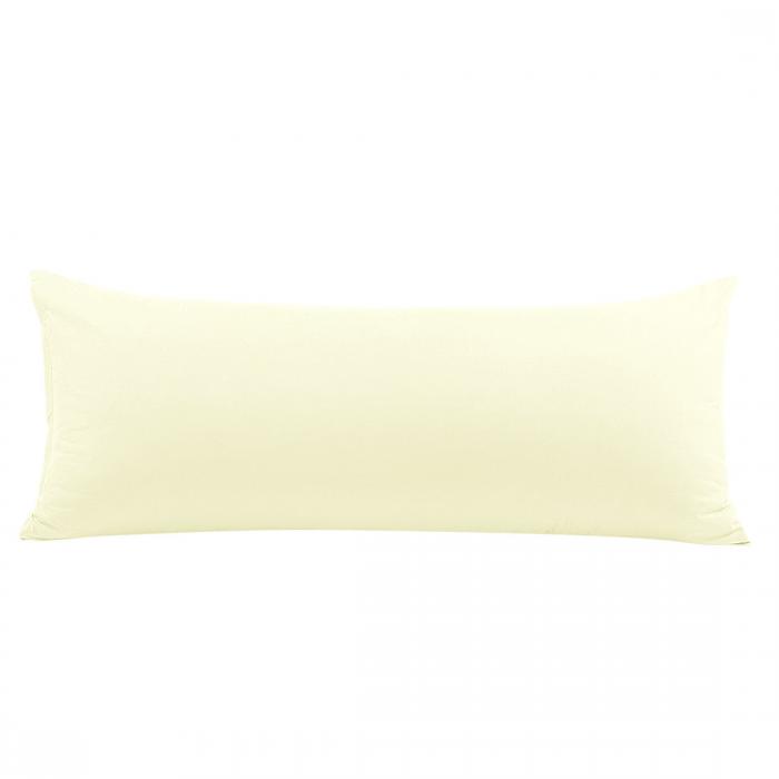 PiccoCasa 枕カバー 抱き枕ケース マイクロファイバー ロング 大きい 等身大 抱き枕カバー ピローケース ホテル品質 北欧 無地 ファスナー付き 1枚 クリーム 50*120cm