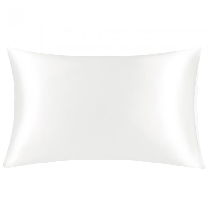 PiccoCasa シルク枕カバー 100%蚕糸 封筒式 絹 ピローケース シルクまくらかばー 19匁 まくら カバー 美肌 美髪 吸湿 光沢 高級 滑らかな材質 両面タイプ 白 50*90cm