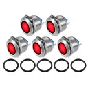 X AUTOHAUX 5個セット LEDインジケーターライト 19mm 230V AC 防水メタルシェル パイロットダッシュシグナルランプ 車両トラ ック用 イ...