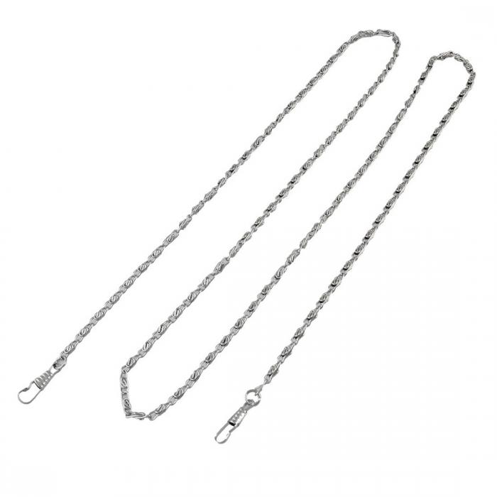 uxcell バッグチェーン バッグベルト メタル シルバートーン 120 x 0.4 cm 38g 1本