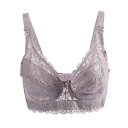uxcell ブラジャー ブラ フルカップ 花 レース 通気性 アンダーワイヤー レディース プラム色 BC90