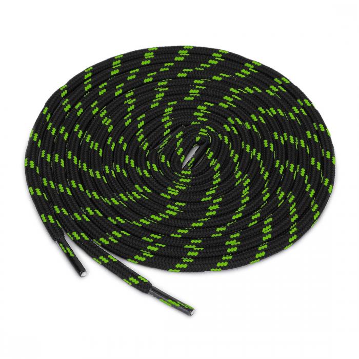 uxcell 靴紐 靴ひも 丸紐 丸型 シューレース 滑り止め 耐久性 ハイキング スニーカー 3足 ブラック グリーン 160 cm