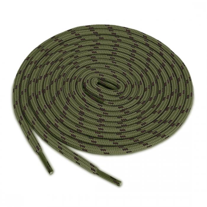 uxcell 靴紐 靴ひも 丸紐 丸型 シューレース 滑り止め 耐久性 ハイキング スニーカー 3足 アーミーグリーン ブラウン 140 cm