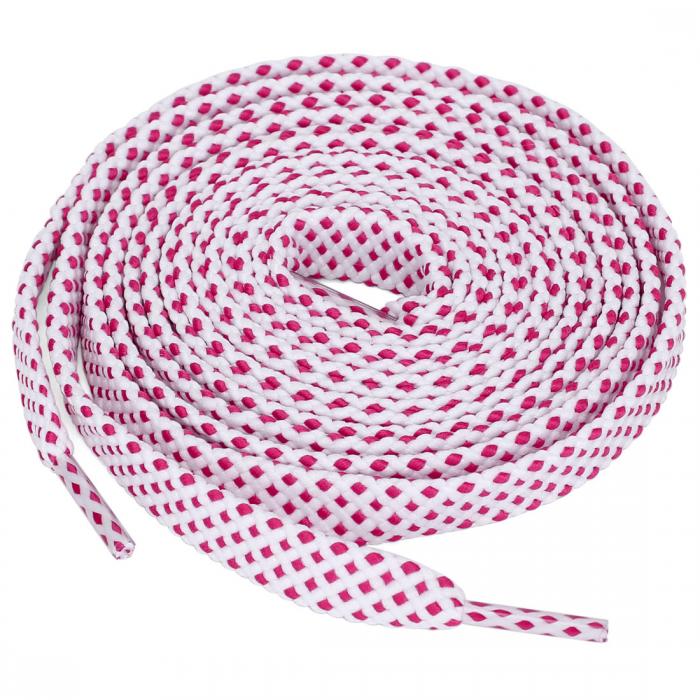 uxcell 靴ひも 平型 平ひも シューレース ダブルレイヤー スニーカー用 男女兼用 3ペア ホワイト フクシア 140cm