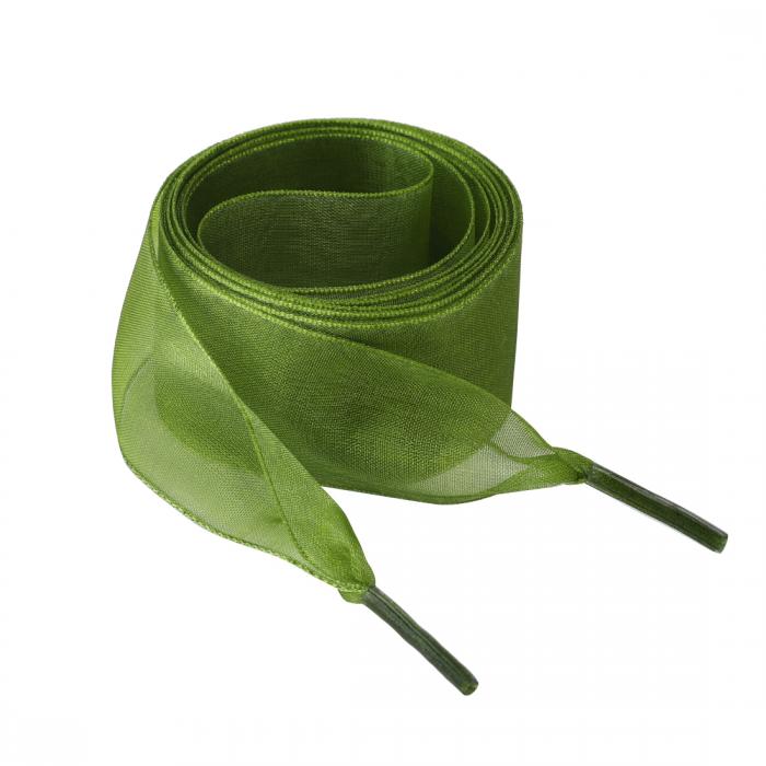 Allegra K 透明 クリア 靴紐 リボン 靴ひも 平型 平ひも シューレース 広幅 スニーカー 幅 2.5cm 2足 アーミーグリーン 80 cm