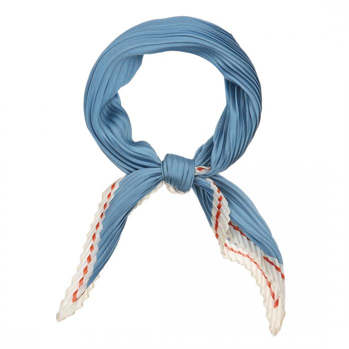 Allegra K プリーツ スカーフ ネッカチーフ リボン ひし形 髪飾り バンダナ レディース ブルー 96x43cm