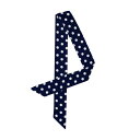 Allegra K リボンスカーフ ネッカチーフ 長方形 細い 水玉 髪飾り バッグ飾り シルク風 オフィス レディース ダークブルー ミディアムドッ ト S