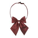 Allegra K スクールリボン リボンタイ 水玉 制服 リボン ボウタイ 蝶ネクタイ 蝶結び 調節可能 女子 レッド 11 x 14cm