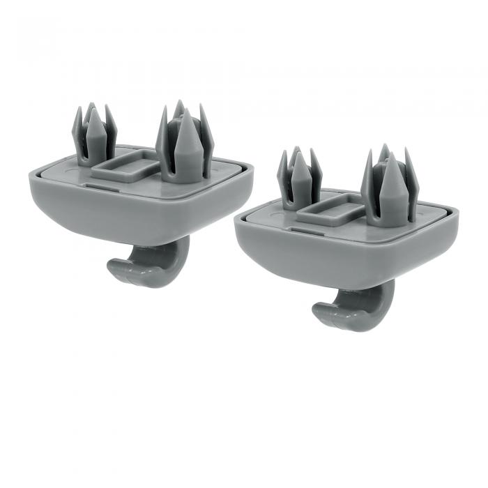 X AUTOHAUX 2 個グレー車のプラスチックサンバイザーフッククリップブラケットリテーナー 8U0857562 8E0857562 アウディ A1 A3 A4 A5 Q3 Q5 S3 S4 S5 RS3 RS4 RS5(2)