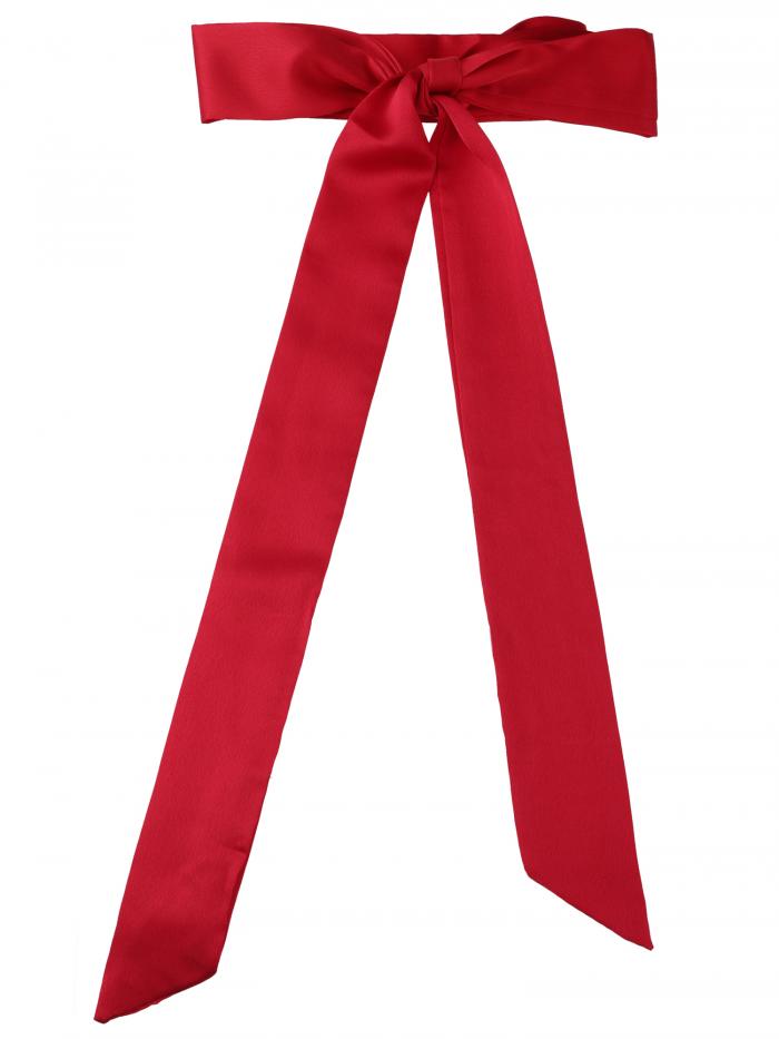 Allegra K スキニースカーフ 無地 ロングスカーフ ネッカチーフ レディース レッド 196*5cm