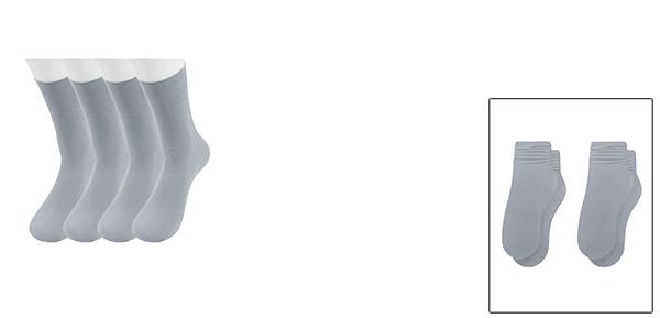 uxcell 靴下 クルーソックス アンクルソックス 弾性袖口 レディース 女性用 2足セット グレー 22.5-25.5