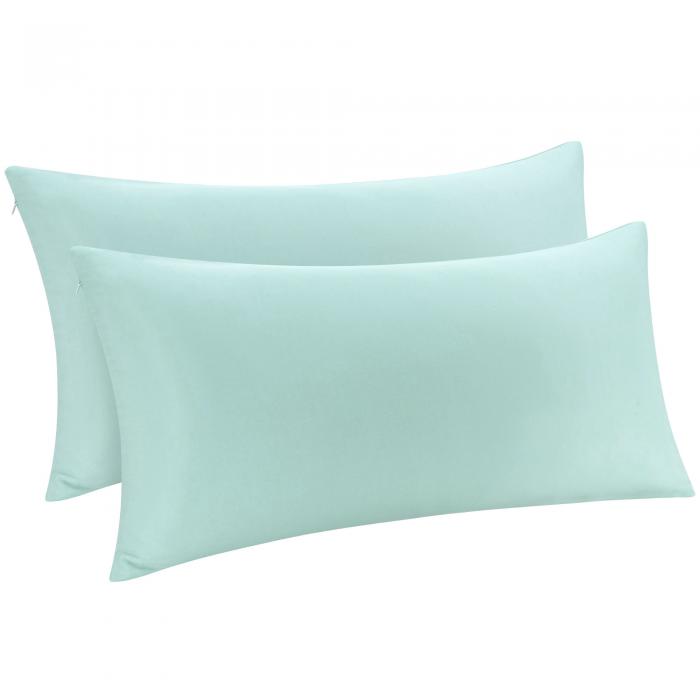 PiccoCasa 枕カバー 冷却 竹製 通気性 ファスナー付き エアー枕カバー ひんやり まくらカバー 冷んやり ソフト ピローケース 冷感 涼感 夏用寝具 2枚セット 吸湿 速乾 ライトブルー 40 x 80 cm