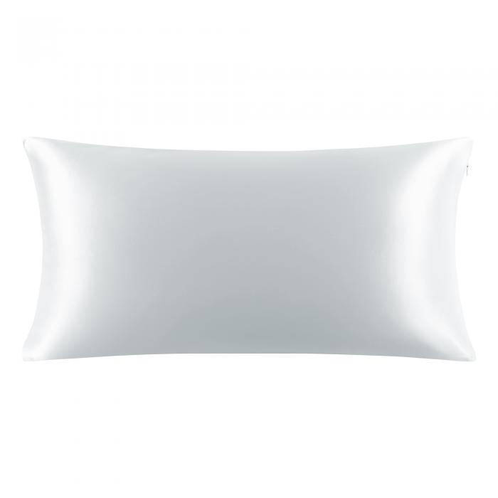 PiccoCasa 枕カバーシルク 100%蚕糸 絹 シルク 最高25匁 ファスナー付き まくらカバー 洗える 両面シルク まくらかばー 光沢 ピローケース すべすべ 無地 美肌 美髪 敏感肌に優しい ギフト 四季適応 1枚セット ライトグレー 40*80cm