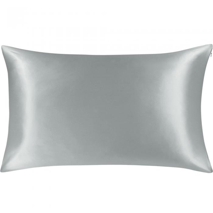 uxcell シルク枕?22ママシルクシルク枕?髪と肌?柔らかい通気性?両面ピュアシルクピローケース グレー 50x65cm