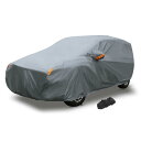 X AUTOHAUX YL PEVAフルカーカバー 防水 屋外全天候型 通気性 雨日雪粉塵スクラッチ日焼け防止保護 防風リボンユニバーサル付き SUV L用 最...