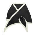 Allegra K ネッカチーフ スカーフ 三角形 小さめ ニット バンダナ 髪飾り リボン レディース ブラック 84x28cm