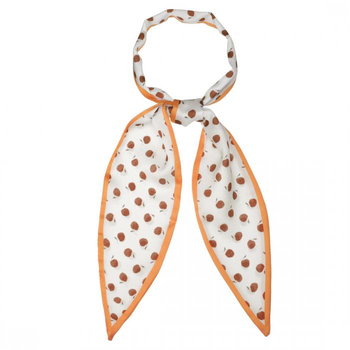 Allegra K リボンスカーフ ネッカチーフ 水玉 細い ベルト 髪飾り バッグ飾り ロング レディース オレンジ 120x5cm