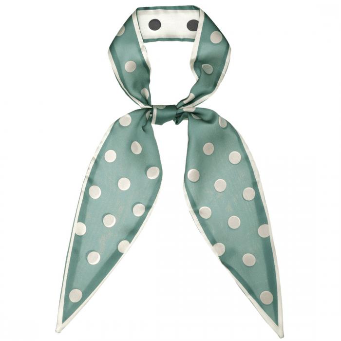 Allegra K 細 リボンスカーフ ネッカチーフ 細い 水玉 ヘアバンド 髪飾り バッグ飾り レディース ライトグリーン 大きいな点 120x5cm