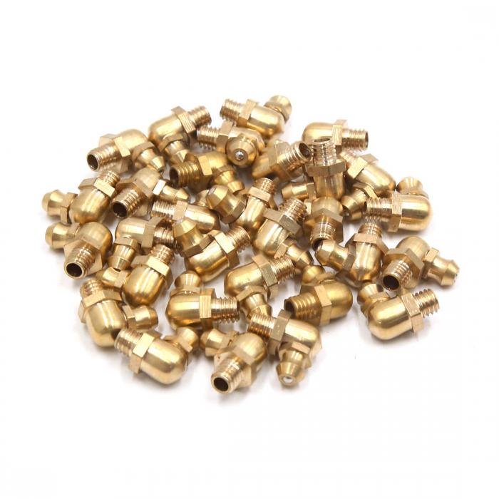 uxcell グリースニップル M6x1 スレッド 90 度角度の 真鍮 グリースゼルクニップル 継手 自動車用 30個..