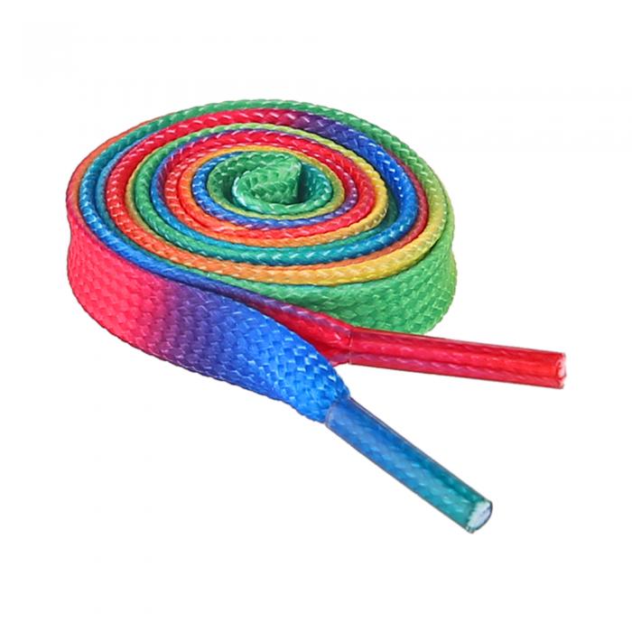 Elerevyo 靴紐 靴ひも 平型 平ひも シューレース おしゃれ 2足 虹 50cm