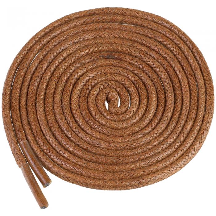 Elerevyo ワックス靴ひも 無地 靴紐 丸紐 丸型 シューレース 丈夫 ブーツ ドレスシューズ用 2ペア ブラウン 140cm/55.11