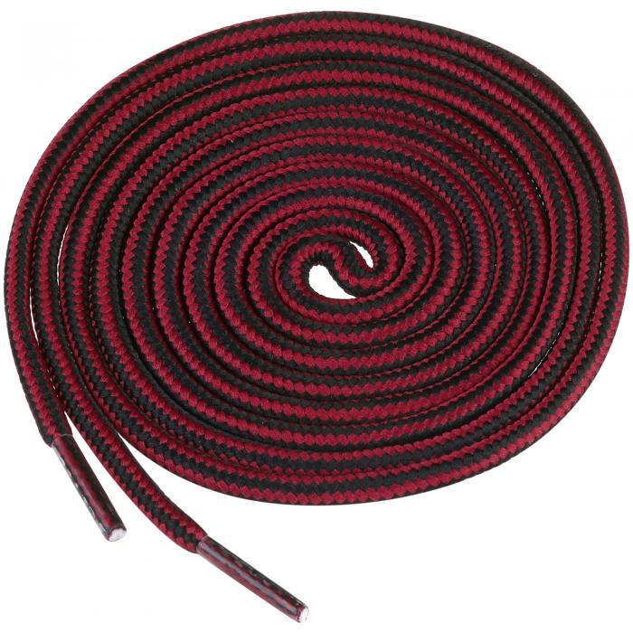 Elerevyo 丸紐 丸型 シューレース 丈夫 ラウンドストライプ 靴紐 靴ひも ブーツ スニーカー ハイキング シューズ 屋外 1ペア ブラック ワインレッド 90cm/35.43