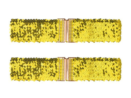 Allegra K ベルト ストレッチベルト ワイド インターロック バックル スパンコール 2個 レディース ゴールド 60cm Allegra K ベルト ストレッチベルト ワイド インターロック バックル スパンコール 2個 レディース ゴールド 60cm