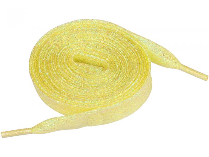 Allegra K 光沢 靴ひも 平紐 シューレース 平型 靴紐 輝く 1足 イエロー 80 cm