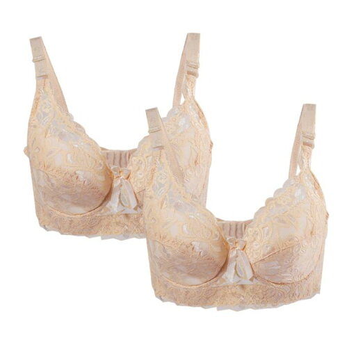 uxcell レディース ブラジャー ブラ フルカップ 花柄レース 通気性 アンダーワイヤー 2点セット ベージュ 46/105 = 100B/C uxcell レディース ブラジャー ブラ フルカップ 花柄レース 通気性 アンダーワイヤー 2点セット ベージュ 46/105 = 100B/C