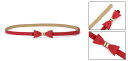 uxcell ベルト スキニー ウエスト ベルト 金属 ボウノット ノーバックル 細い 女性用ベルト Red L ウェスト71-85cm