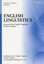 ENGLISH LINGUISTICS Journal of the English Linguistic Society of Japan Volume31，Number1(2014June)